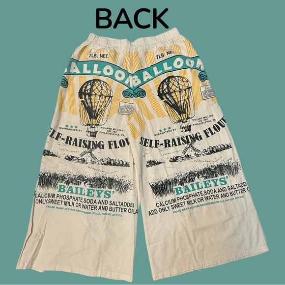 NWT JADED GYPSY FLOUR SACK HEIRLOOM BALLOON WIDE LEG CROPPED PANTS SIZE L/XL - Picture 3 of 9